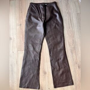 Vintage Brown Genuine Leather Pants size 8